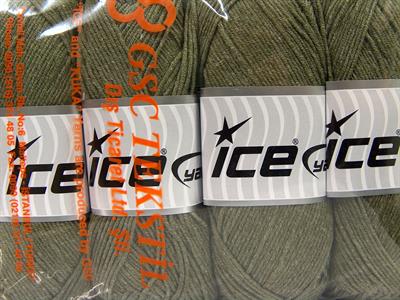 4x100gr. LORENA Pamuk, Akrilik Açık Haki Yazlık İplikler, Pamuk