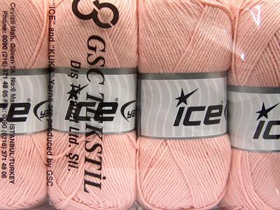 4x100gr. LORENA Pamuk, Akrilik Açık Pembe Yazlık İplikler, Pamuk
