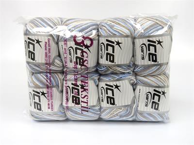 8x50gr. LORENA PASTEL Akrilik, Pamuk Mavi, Beyaz, Gri, Deve Tüyü Yazlık İplikler, Pamuk, Batik Desenli, Akrilik