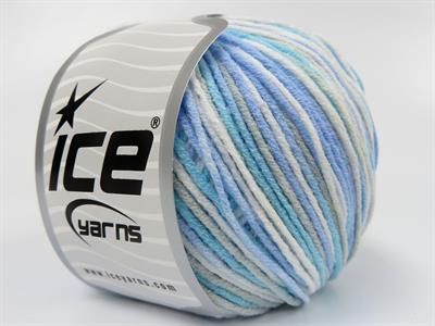 8x50gr. LORENA PASTEL Akrilik, Pamuk Mavi, Beyaz, Turkuaz, Açık Gri Yazlık İplikler, Pamuk, Batik Desenli, Akrilik