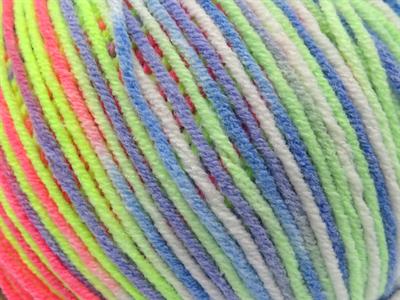 8x50gr. LORENA PASTEL Akrilik, Pamuk Beyaz, Yeşil Tonları, Mavi Tonları, Neon Pembe Yazlık İplikler, Pamuk, Batik Desenli, Akrilik