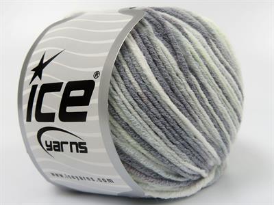 8x50gr. LORENA PASTEL Akrilik, Pamuk Beyaz, Nane Yeşil, Gri Tonları Yazlık İplikler, Pamuk, Batik Desenli, Akrilik