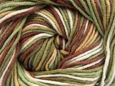 Lot of 8 Skeins Ice Yarns LORENA PRINT (55% Cotton) Yarn Khaki Brown Beige White