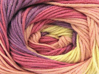 Lot of 8 Skeins Ice Yarns LORENA PRINT (55% Cotton) Yarn Lilac Light Pink Cream