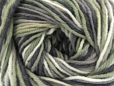 8x50gr. LORENA PRINT Akrilik, Pamuk Beyaz, Gri Tonları Yazlık İplikler, Pamuk, Batik Desenli