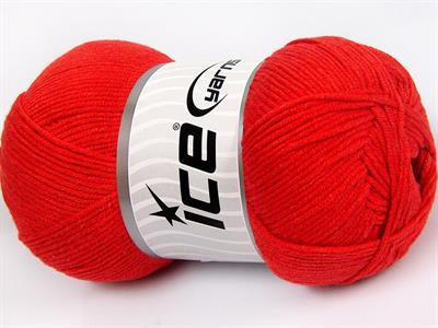 4x100gr. LORENA Pamuk, Akrilik Kırmızı Yazlık İplikler, Pamuk