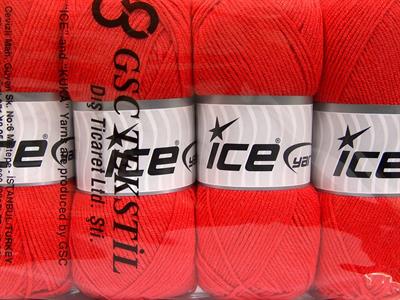 4x100gr. LORENA Pamuk, Akrilik Kırmızı Yazlık İplikler, Pamuk