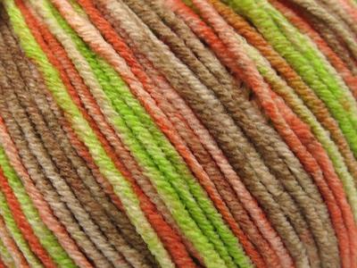 8x50gr. LORENA SPLASH Akrilik, Pamuk Kahverengi, Yeşil, Somon Yazlık İplikler, Pamuk, Batik Desenli, Akrilik