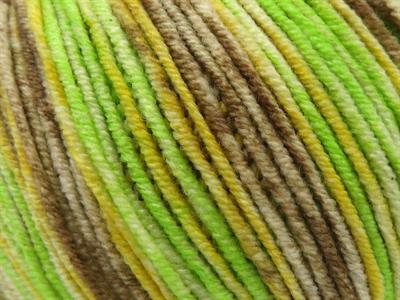 8x50gr. LORENA SPLASH Akrilik, Pamuk Kahverengi, Yeşil, Sarı Yazlık İplikler, Pamuk, Batik Desenli, Akrilik