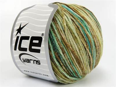 8x50gr. LORENA SPLASH Akrilik, Pamuk Kahverengi Tonları, Yeşil Tonları Yazlık İplikler, Pamuk, Batik Desenli, Akrilik