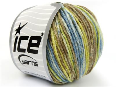 8x50gr. LORENA SPLASH Akrilik, Pamuk Sarı, Kahverengi Tonları, Mavi Tonları Yazlık İplikler, Pamuk, Batik Desenli, Akrilik