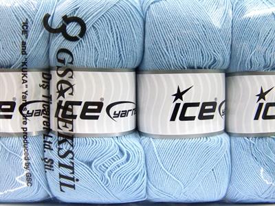 4x100gr. LORENA SUPERFINE Akrilik, Pamuk Bebe Mavisi Çok İnce, Yazlık İplikler, Pamuk