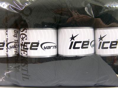 4x100gr. LORENA SUPERFINE Akrilik, Pamuk Siyah Çok İnce, Yazlık İplikler, Pamuk