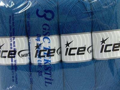 4x100gr. LORENA SUPERFINE Akrilik, Pamuk Mavi Çok İnce, Yazlık İplikler, Pamuk