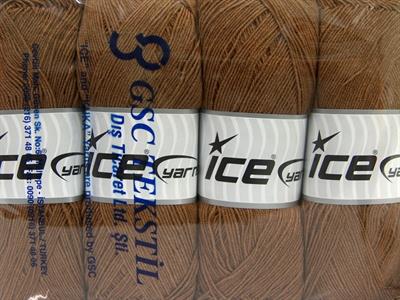 Lot of 4 x 100gr Skeins Ice Yarns LORENA SUPERFINE (55% Cotton) Yarn Brown