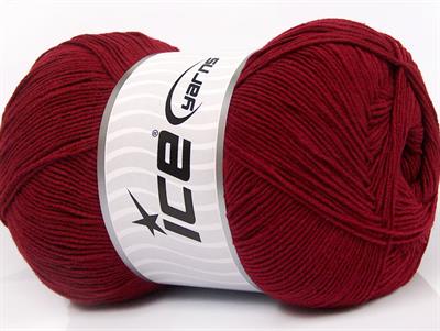 4x100gr. LORENA SUPERFINE Akrilik, Pamuk Bordo Çok İnce, Yazlık İplikler, Pamuk