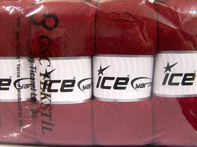 4x100gr. LORENA SUPERFINE Akrilik, Pamuk Bordo Çok İnce, Yazlık İplikler, Pamuk