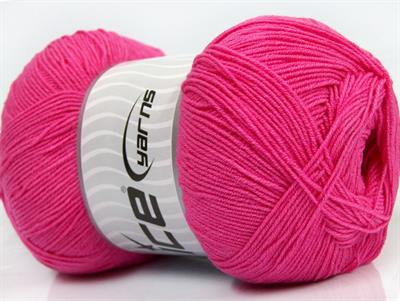 Lot of 4 x 100gr Skeins Ice Yarns LORENA SUPERFINE (55% Cotton) Yarn Dark Pink