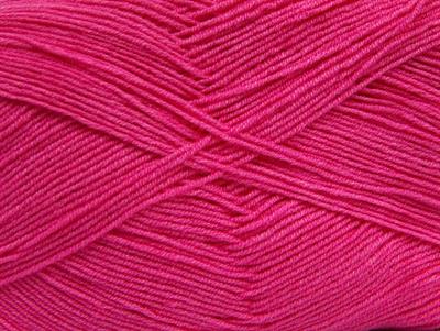 Lot of 4 x 100gr Skeins Ice Yarns LORENA SUPERFINE (55% Cotton) Yarn Dark Pink