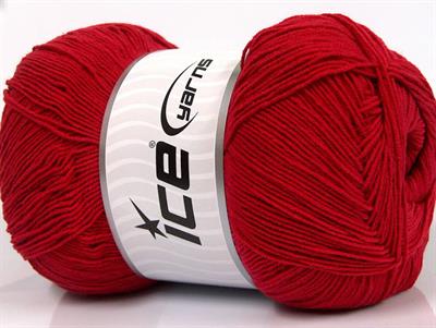 4x100gr. LORENA SUPERFINE Akrilik, Pamuk Koyu kırmızı Çok İnce, Yazlık İplikler, Pamuk