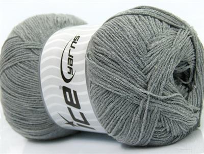 Lot of 4 x 100gr Skeins Ice Yarns LORENA SUPERFINE (55% Cotton) Yarn Grey