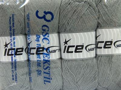Lot of 4 x 100gr Skeins Ice Yarns LORENA SUPERFINE (55% Cotton) Yarn Grey