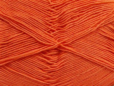 Lot of 4 x 100gr Skeins Ice Yarns LORENA SUPERFINE (55% Cotton) Yarn Light Orange