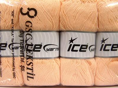 4x100gr. LORENA SUPERFINE Akrilik, Pamuk Açık Turuncu Çok İnce, Yazlık İplikler, Pamuk