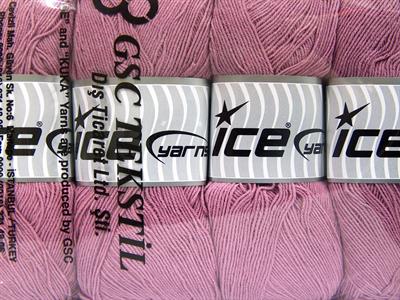 Lot of 4 x 100gr Skeins Ice Yarns LORENA SUPERFINE (55% Cotton) Yarn Light Orchid