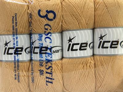 Lot of 4 x 100gr Skeins Ice Yarns LORENA SUPERFINE (55% Cotton) Yarn Milky Brown