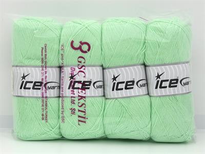 Lot of 4 x 100gr Skeins Ice Yarns LORENA SUPERFINE (55% Cotton) Yarn Mint Green