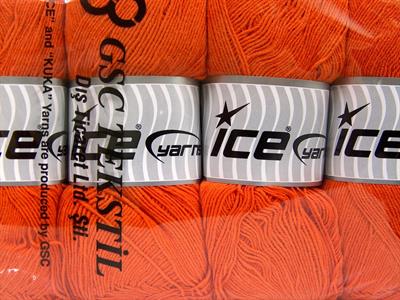 4x100gr. LORENA SUPERFINE Akrilik, Pamuk Turuncu Çok İnce, Yazlık İplikler, Pamuk