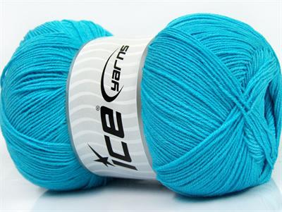 4x100gr. LORENA SUPERFINE Akrilik, Pamuk Turkuaz Çok İnce, Yazlık İplikler, Pamuk
