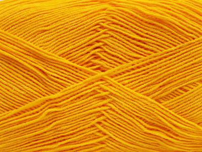Lot of 4 x 100gr Skeins Ice Yarns LORENA SUPERFINE (55% Cotton) Yarn Yellow