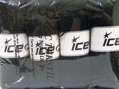 4x100gr. LORENA WORSTED Akrilik, Pamuk Siyah Yazlık İplikler, Pamuk, Worsted