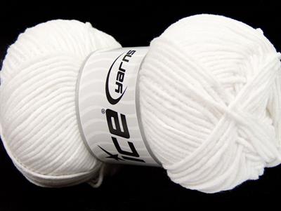 4x100gr. LORENA WORSTED Akrilik, Pamuk Beyaz Yazlık İplikler, Pamuk, Worsted