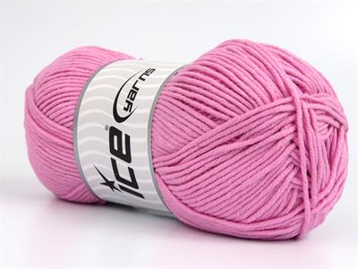 4x100gr. LORENA WORSTED Akrilik, Pamuk Şeker pembe Yazlık İplikler, Pamuk, Worsted