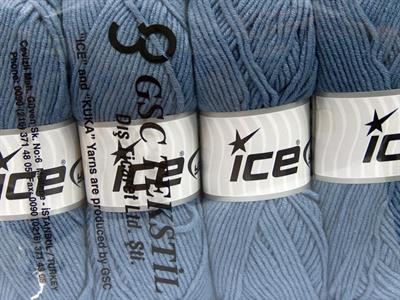 4x100gr. LORENA WORSTED Akrilik, Pamuk Kot Mavisi Yazlık İplikler, Pamuk, Worsted