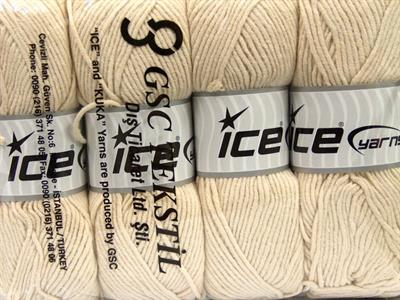 4x100gr. LORENA WORSTED Akrilik, Pamuk Açık Bej Yazlık İplikler, Pamuk, Worsted