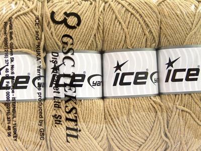 4x100gr. LORENA WORSTED Akrilik, Pamuk Açık Kahve Yazlık İplikler, Pamuk, Worsted