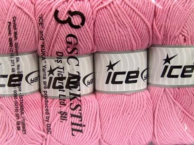 4x100gr. LORENA WORSTED Akrilik, Pamuk Açık Pembe Yazlık İplikler, Pamuk, Worsted