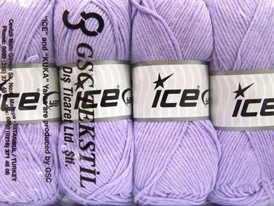 4x100gr. LORENA WORSTED Akrilik, Pamuk Leylak Yazlık İplikler, Pamuk, Worsted