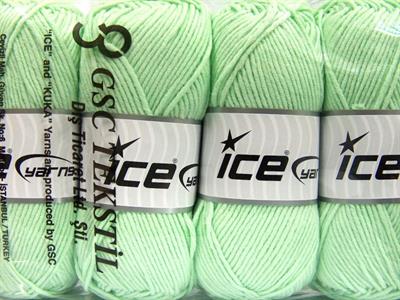 4x100gr. LORENA WORSTED Akrilik, Pamuk Nane Yeşil Yazlık İplikler, Pamuk, Worsted