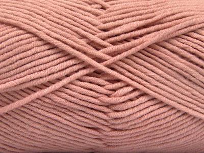 4x100gr. LORENA WORSTED Akrilik, Pamuk Pudra Pembe Yazlık İplikler, Pamuk, Worsted