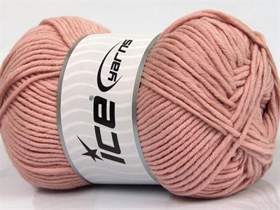 4x100gr. LORENA WORSTED Akrilik, Pamuk Pudra Pembe Yazlık İplikler, Pamuk, Worsted