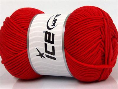 4x100gr. LORENA WORSTED Akrilik, Pamuk Domates Kırmızı Yazlık İplikler, Pamuk, Worsted