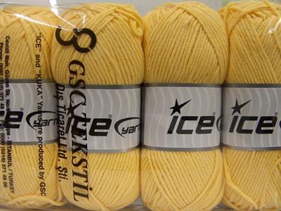4x100gr. LORENA WORSTED Akrilik, Pamuk Sarı Yazlık İplikler, Pamuk, Worsted