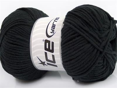 4x100gr. LORENA WORSTED Akrilik, Pamuk Siyah Yazlık İplikler, Pamuk, Worsted