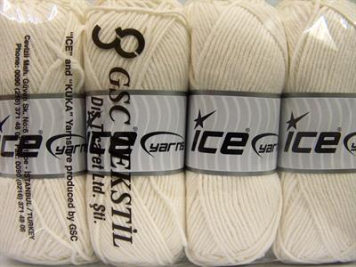 4x100gr. LORENA WORSTED Akrilik, Pamuk Ekru Yazlık İplikler, Pamuk, Worsted