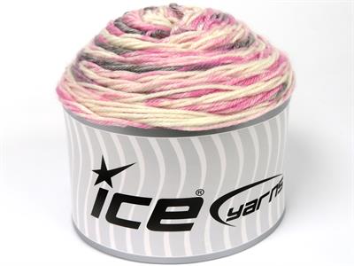 Lot of 2 x 140gr Skeins Ice Yarns CAKES ANTIPILLING SPRAY Yarn Pink Shades Cream Grey
